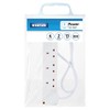 4 Gang Way Trailing Socket with Neon & 2m cord