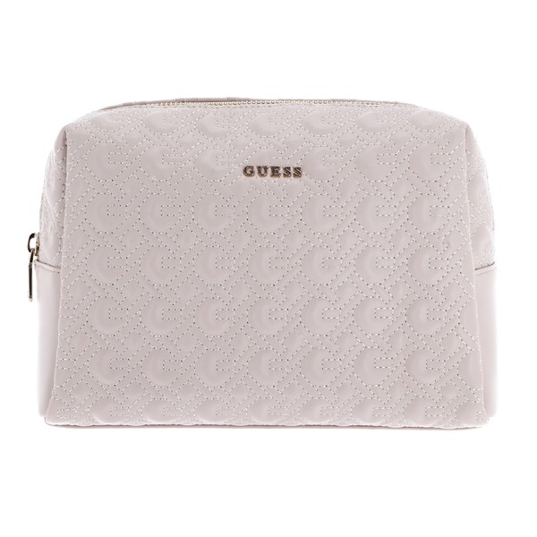 GUESS Large Top Zip Cosmetic Bag Light Pink, light pink