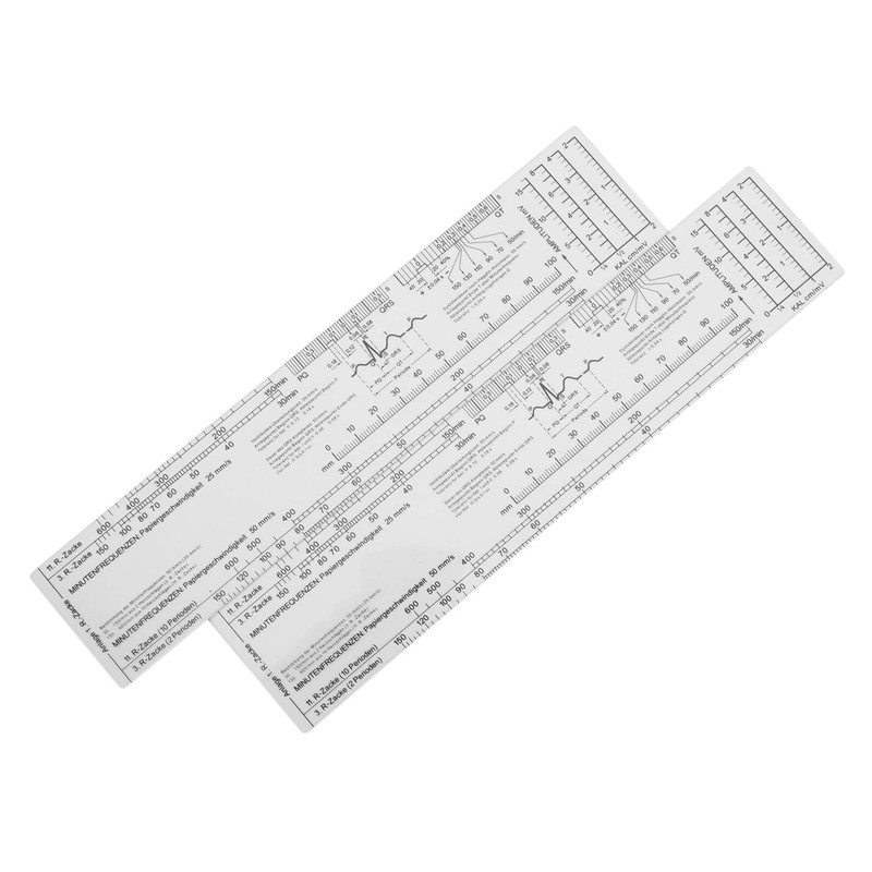 4X Essential EKG Ruler Pocketcard in English