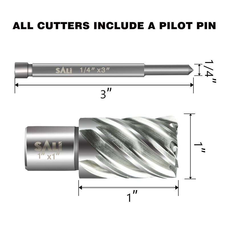 SALI 2 pcs Annular Cutter Diameter 1 Inch with Weldon