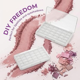 Beavorty 2 Envases Recargables Paleta De Maquillaje Vacía Para Pintalabios Caja De Sombra De Ojos Vacía Contenedor Transparente Portátil Para Viaje Y 