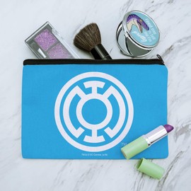 Green Lantern Blackest Night Blue Lantern Logo Makeup Cosmetic Bag Organizer Pouch