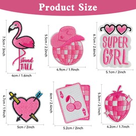 CXWLJL Pink Embroidered Iron on Patches Embroidery Sew on Applique Patch for Clothing - 45PCS