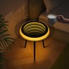Bigbiglife Round Table, Side Table with Led Light, Luxury Metal