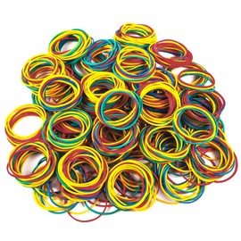 Pack of 500 Colourful Rubber Bands, 38 mm Rubber Rings, Small Household Rubbers Rubber Bands, Elastic Band for Home, Office, School (4 Colours)