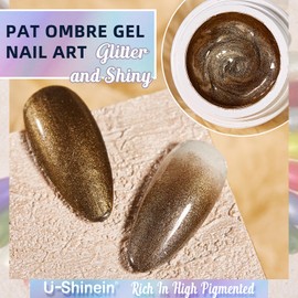 U-Shinein Pat Ombre Gel, Ombre Gel Nail Polish, Sponging Gel Nail Polish for Ombre Nails Aura Nails, with Sponge & Nail Brush Gradient Painting Gel Ideal for DIY French Manicure Beginners