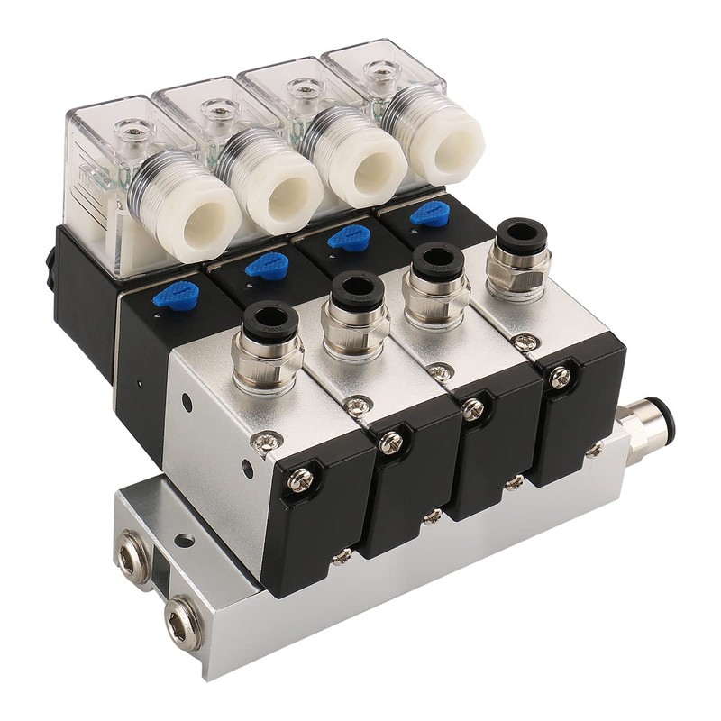 Baomain 4 Space Pneumatic Solenoid Valve 3V210-08 12VDC PT1/4 2