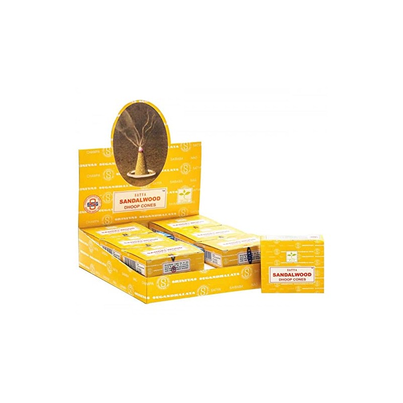 Satya Sandalwood 12 Dhoop Cones