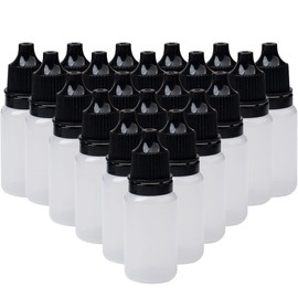 kuou 100 Pcs Squeezable Dropper Bottles, Translucent Plastic Eye Liquid Empty Dropper 10ml