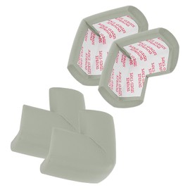 MECCANIXITY 4 Pack Soft Corner Protector, Rubber Foam Furniture Proofing Corner Guards Edge for Fireplace Table Stair, Grey