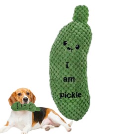 Pickle Squeaky Dog Toy - Durable Plush Chew Toy for Aggressive Chewers - Cute Stuffed Pickle Design with Squeaker - Ideal for Small/Medium/Large Dogs - Promotes Exercise & Companionship