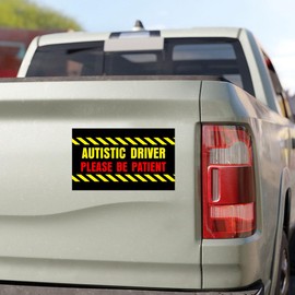 SODAVA [7.5"x4.5"] Autistic Driver Please Be Patient Magnet, Funny Student Driver, Gen Z, Meme, Car Magnet, Truck Fridge Magnetic Stickers Decal Bumper Magnet, Birthday Gift for Her Him