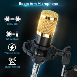 Wegrower Rechargeable Audio Mixer for Gaming & Podcasting - 48V Phantom Power, Dual Mic Inputs, RGB Lighting, 1-Click Noise Cancel, Voice Changer, Plug & Play (W-11GD)