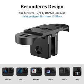 HSU Klappbarer Finger für Hero 12/11/10/9/8 Black, Arbeit mit Magnetverriegelung Halterung oder 1/4"-20 Schraubhalterungen für Kompatibilität mit herkömmlichen Stativen