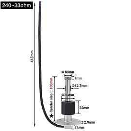 KAOLALI KAOLALI Fuel Gas Sender Stainless Steel Fuel Sending Unit Marine Boat Water Level Gauge Sensor 5 Hole fit Fuel &Water Gauge 0~190ohm 240~33ohm (240-33ohm, 4"(100mm))