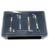 4 illuminated Bite Indicators in case. Coloured Glass Red, Yellow,