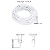 QWORK® 5 m curtain wire, white, curtain rope, plastic coated