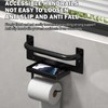 Toilet Paper Holder with Assist Bar - Matte Black Bathroom