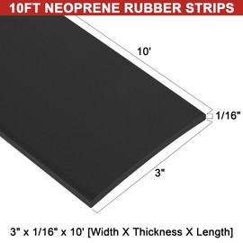 Miuwauer Adhesive Rubber Strips 3" Wide x 1/16 Thick x 10' Long Neoprene Sheets, Rolls & Strips with Adhesive Backing Rubber Pads Self Stick Seal Gasket for Matting Padding