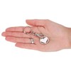 com-four® Metal Keyring with Carabiner and Shopping Trolley Token with