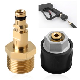 M22 Pressure Washer Adapter for Karcher K2 K3 K4 K5 K6 K7, Brass Quick Connect Hose Pipe Fittings, High Pressure Washer Gun to Hose Converter Tool, M22 14mm Fitting Connector