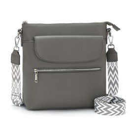 JSDOST Handbag Women's Medium Shoulder Bag Women's Large Crossbody Bag Women's Vegan Leather Shoulder Bag Women with Many Compartments, darkgray, Contemporary