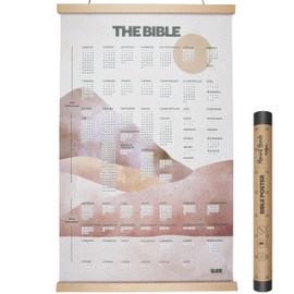 BLIEVE - Books Of The Bible Poster Canvas With Magnetic Poster Hanger, Bible Reading Tracker Year In The Bible, Biblical Planner Chart and Timeline Bible Study Supplies, Christian Gifts (Mount Horeb, 26" x 17", Poster + Hanger)