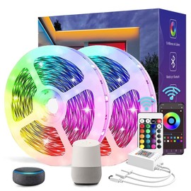 E T EASYTAO | Tira LED de WiFi 20M, Compatible con Alexa y Google Home, Luces LED RGB 5050 Música de Tira con Control de APP + Control Remoto IR de 24 Teclas, Sincronización Musical(20M-2 Rollos-IP20)