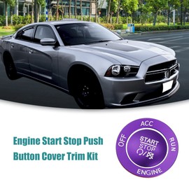 ACROPIX Engine Start Stop Button Cover Kit One Click Push Start Button Trim Sticker Fit for Dodge Charger - Pack of 1 Purple