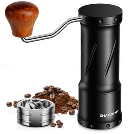 SHARDOR Professional Manual Coffee Bean Grinder with 420 High-Strength Stainless Steel Conical Burr, Hand Coffee Grinder with Ultra-granular Adjustment, Enhanced Stability with Wider 1.06oz Chamber