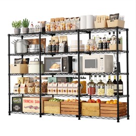 UNITSTAGE 5 Tier Storage Shelves 71''W Wire Shelving Unit with Shelf Heavy Duty Metal Shelves for Storage Adjustable Garage Shelving Rack Pantry Kitchen, 71''W X 59" H X 13.7" D