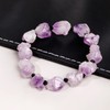 XHUUU Drusy Amethyst Crystal Bracelets for Women Stretch Raw Quartz