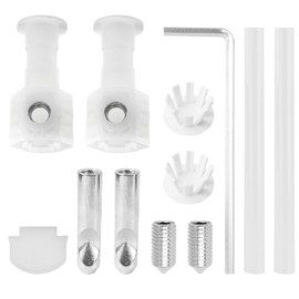 Toilet Fixing Kit, Universal Fixing Screw Set for Wall-Mounted Toilet Toilet Accessories, Wall Hanging Toilet Fixing Kit with Wrench (White)