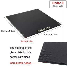 Creality 3D Printer Carbon Silicon Crystal Tempered Glass Plate 235 x 235 mm