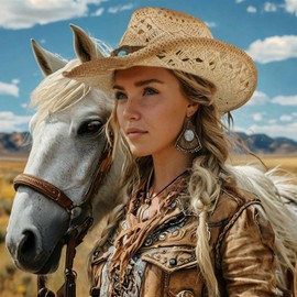 Aprince Cowboy Hat for Women and Men Straw Western Cowgirl Hats with Band for Cosplay Disco Music Party Beach