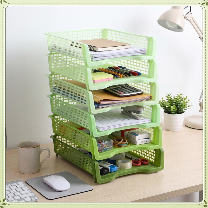 Bokon Sage Green 6 Pack Classroom Turn in Trays, Stackable