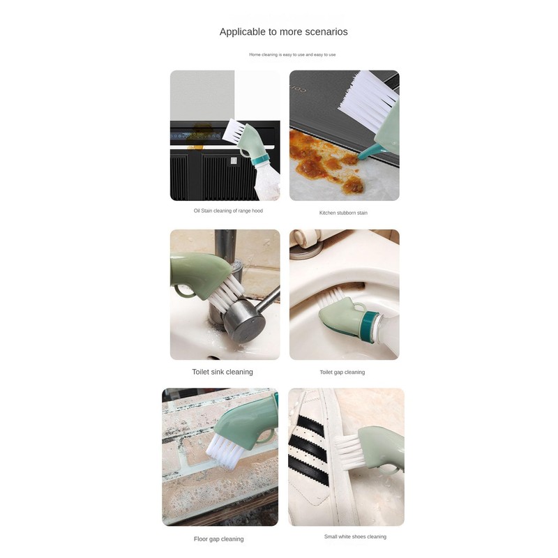 Multi-Functional Cleaning Brush Head penetrates deep into crevices and Dead