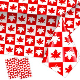 HOWAF Happy Canada Day Tablecloths, Maple Leave Table Cover for 1th of July Canadian National Day Party Decoration Supplies, Canada Flag Table Cloth