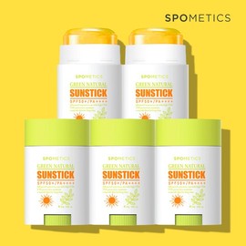 Spometics Green Natural Transparent Sun Stick 23g x 5 / 스포메틱스 자외선차단제 그린네츄럴 투명 선스틱 23g x 5