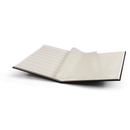 Lighthouse – “Basic” Hard Cover Stockbook for Stamps – 32 White Cardstock 9”x12” (A4) Pages with Glassine Strips - Black