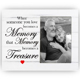 When Someone You Love Becomes a Memory Picture Frame, Memorial Wooden Frame Gift for Loss of Loved One, 4x6 inch Photo