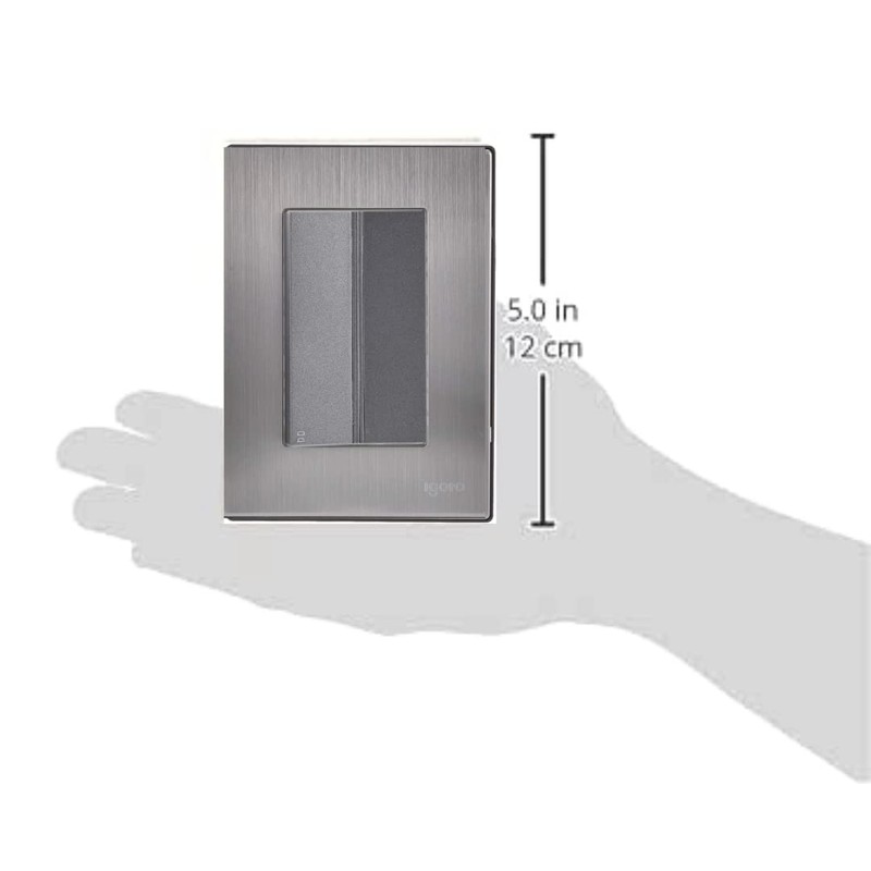 iGoto INOX2008 con 1 apagador escalera de 3 módulos, Acero