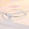 Ganquya Sterling Silver Plated Pink CZ Cherry Blossoms Flower Women