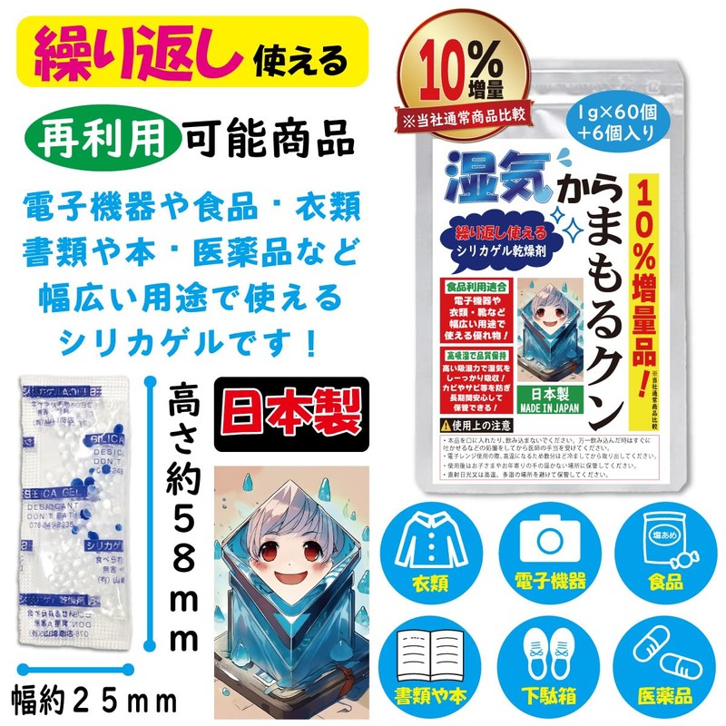 【High Absorption & Reusable】10% Increase ◎ Silica Gel Desiccant 1g