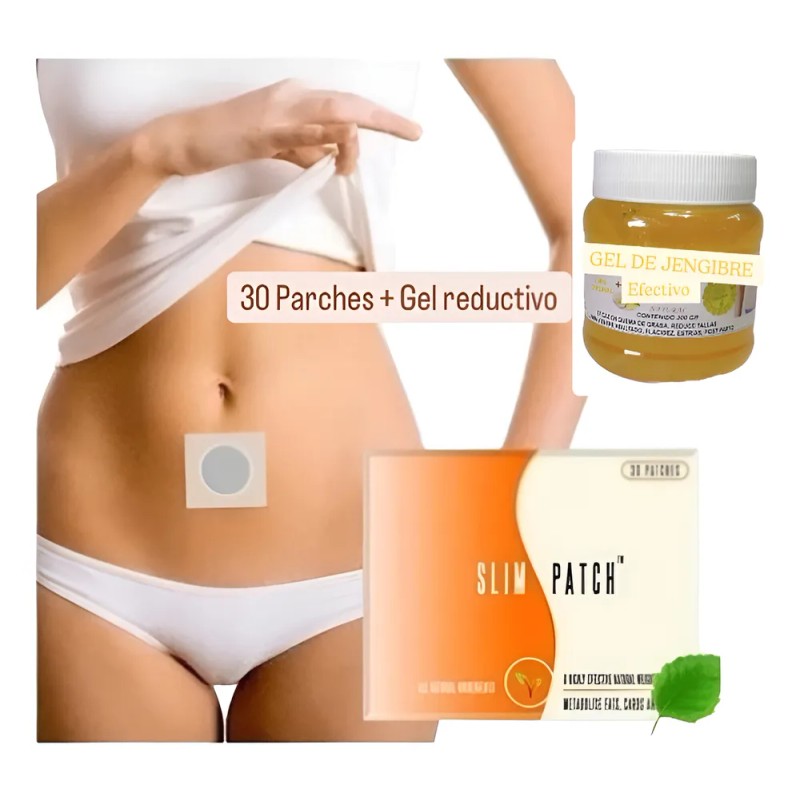 Gel Reductivo Quema Grasa+ 30parches Bajar Reducir Panza Neutro