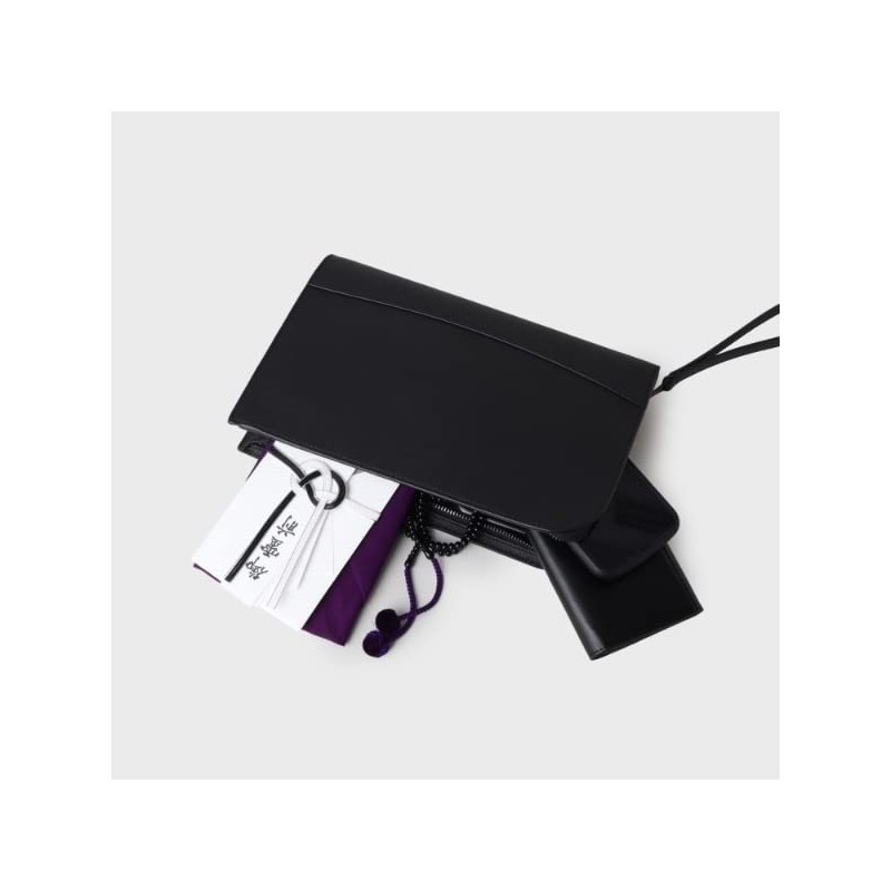 Takeokikuchi G8701070 Men's Clutch Bag, Black Leather, For Ceremonial Occasions,