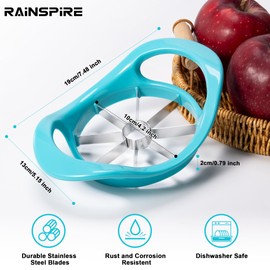 Rainspire Apple Cutter 8 Slices, 8 Blade Apple Slicer and Corer, Apple Corer Tool with Stainless Steel Blades, Super Sharp Fruit Cutter Fruit Slicer, Blue