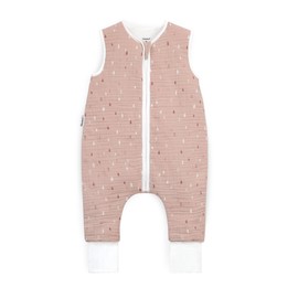 Ehrenkind Baby Summer Sleeping Bag with Muslin Feet, Made of Soft Oeko-Tex Certified Organic Cotton, Summer Baby Sleeping Bag, 1 Tog, Size 90, Colour Rose Drops