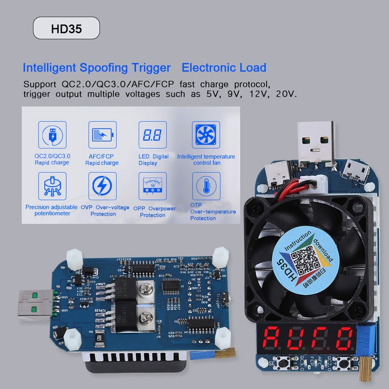USB Electronic Load Resistor Voltage Flow Meter Discharge Battery Tester
