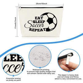 Soccer Gifts for Girls Women Makeup Bag Soccer Coach Team Gifts Football Lovers Gifts for Friend Sister BFF Bestie Cosmetic Bag Graduation Birthday Gifts for Football Players Fans Zipper Pouch